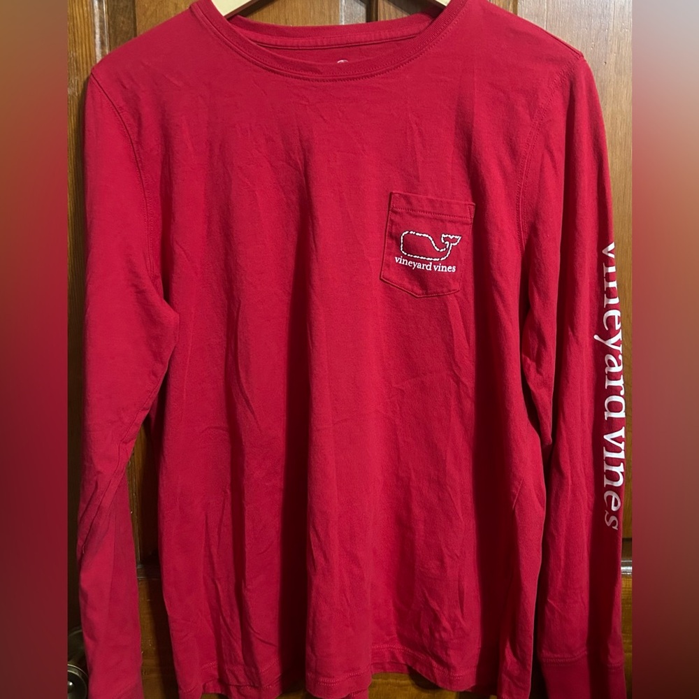 VINEYARD VINES Women’s Long Sleeve V-neck Whale Shirt Size Large